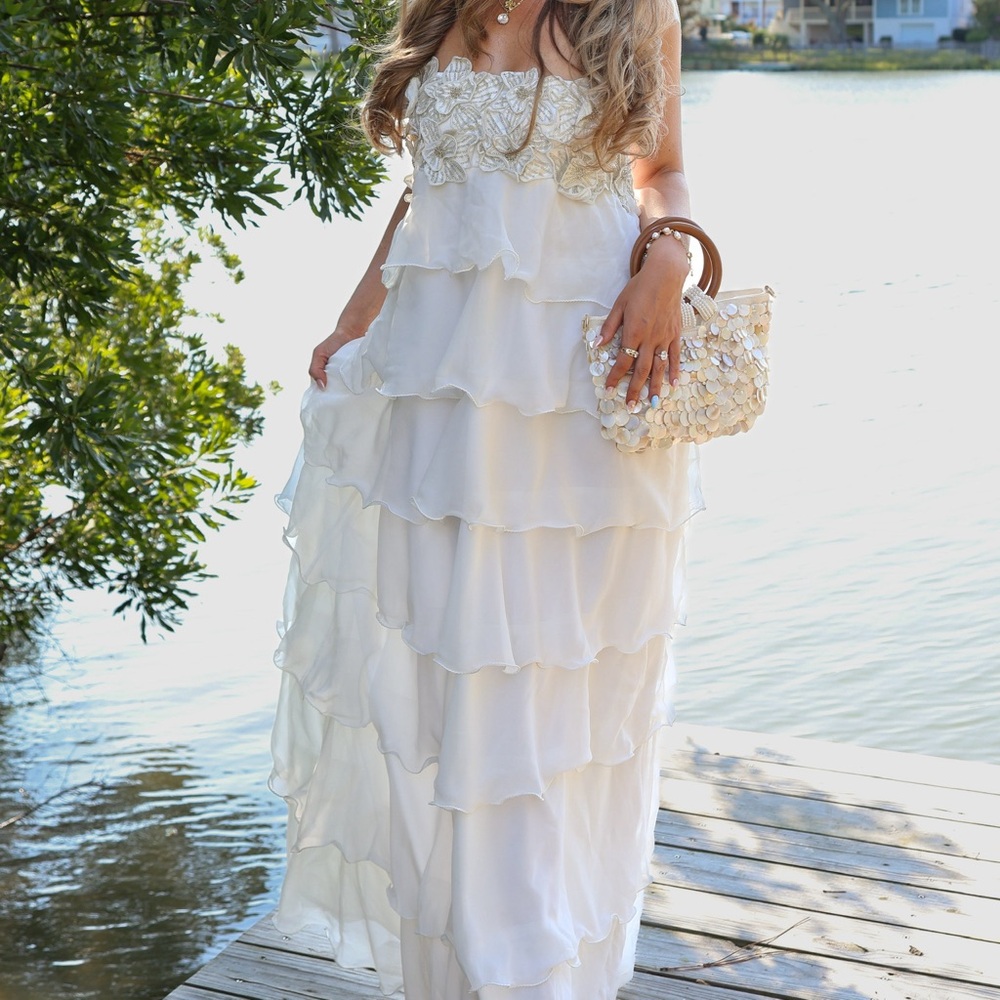 Show Me Your MuMu White Ruffle Dress